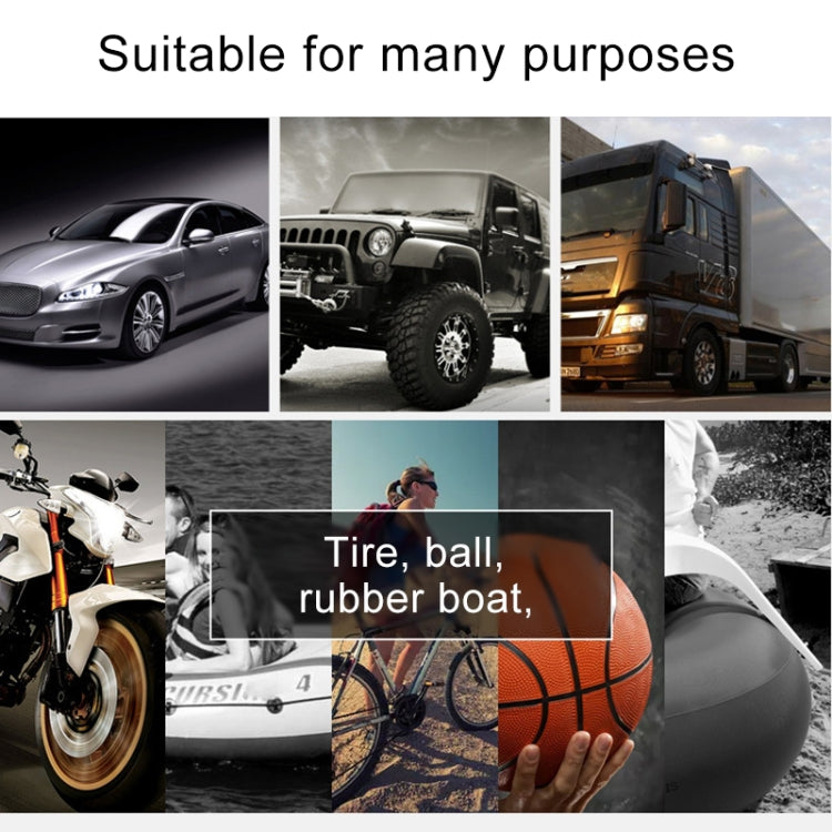 Car 12V Portable Inflatable Cylinder Pedal Pointer Air Pump with Light & Tool Box by buy2fix