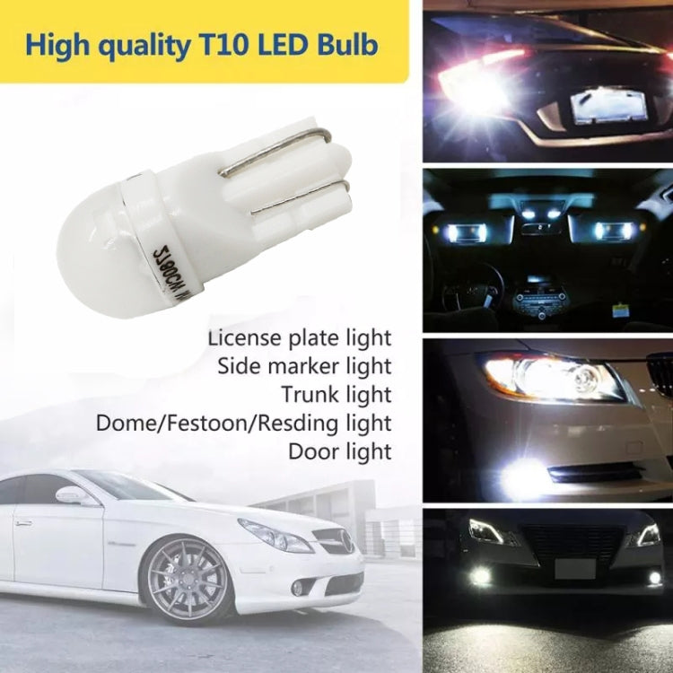 20 PCS T10 DC12V / 0.25W / 6500K / 20LM Car Round Head Plug-in Bubble Reading Light with 1LEDs SMD-3030 Lamps by buy2fix