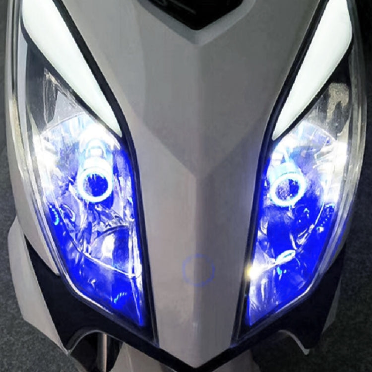 BA20D DC12-80V / 20W / 6000K / 2000LM Motorcycle Headlight with Angel Eyes (Blue) by buy2fix