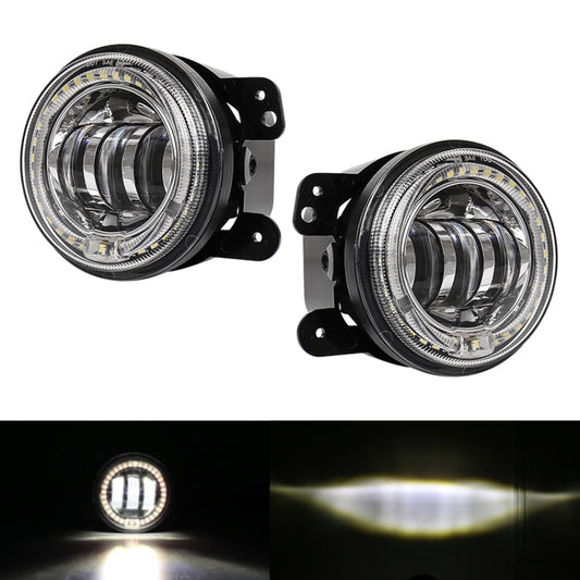 2 PCS DC12V-30V / 30W / 3A / 1440LM 12LEDs 4 inch Car LED Colorful Fog Light, Style: White Background (White Light) by buy2fix