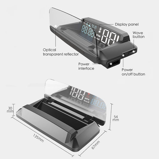 H400G Car 3.5 inch GPS Mode HUD Head-up Display Support Speed / Time / Distance Display by buy2fix