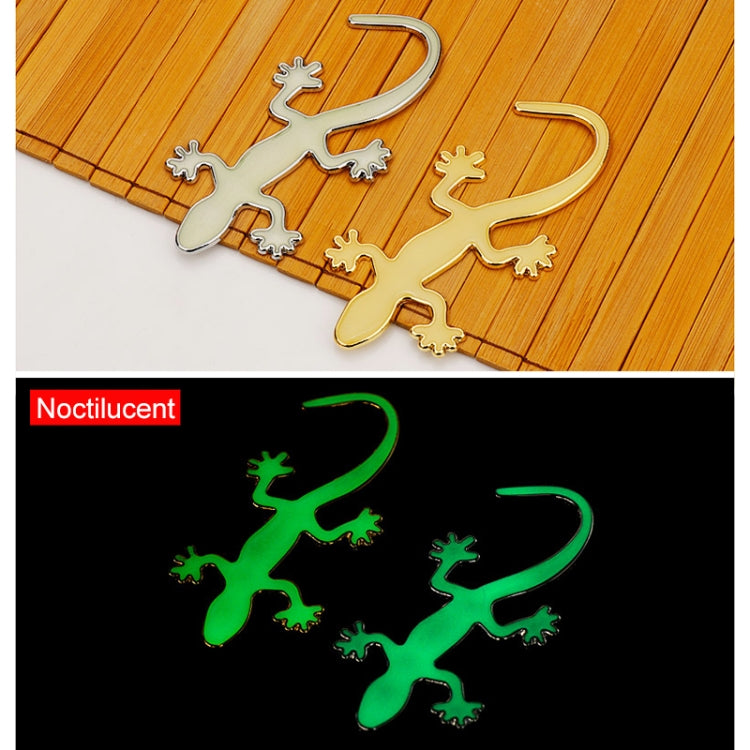 Gecko Shape Metal Car Luminous Decorative Sticker (Silver) by buy2fix