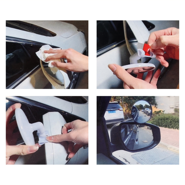 2 PCS Car Medium Size Rearview Mirror Blind Spot Side Assistant Mirror (White) by buy2fix