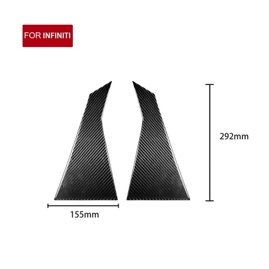 2 PCS Car Carbon Fiber Rear A Pillar Decorative Sticker for Infiniti FX 2009-2013/QX70 2014-, Left and Right Drive Universal by buy2fix