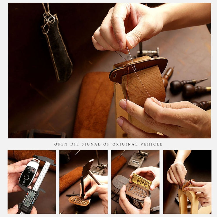 Hallmo Car Cowhide Leather Key Protective Cover Key Case for Porsche Macan 718 2021 B Style(Brown) by Hallmo