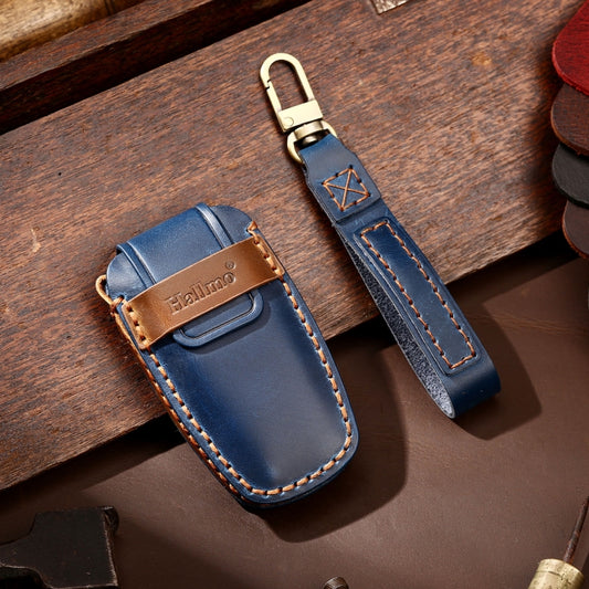 Hallmo Car Cowhide Leather Key Protective Cover Key Case for Haval H6(Blue) by Hallmo