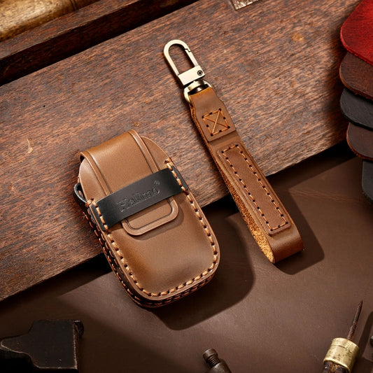 Hallmo Car Cowhide Leather Key Protective Cover Key Case for Subaru Forester(Brown) by Hallmo