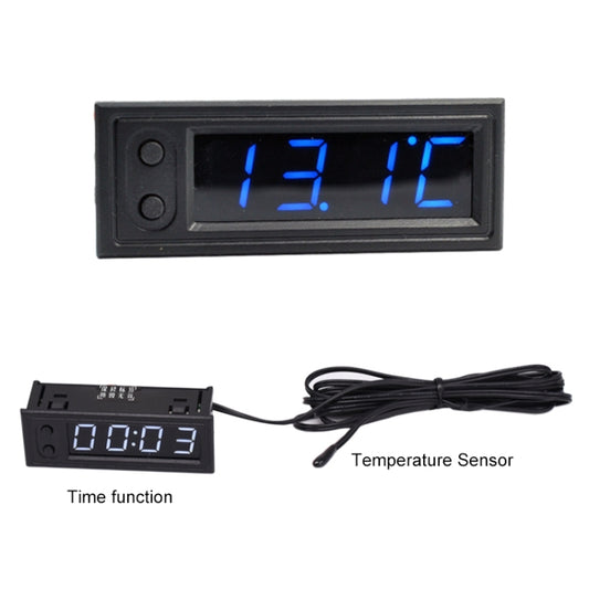 3 in 1 Car High-precision Electronic LED Luminous Clock + Thermometer + Voltmeter(Blue) by buy2fix