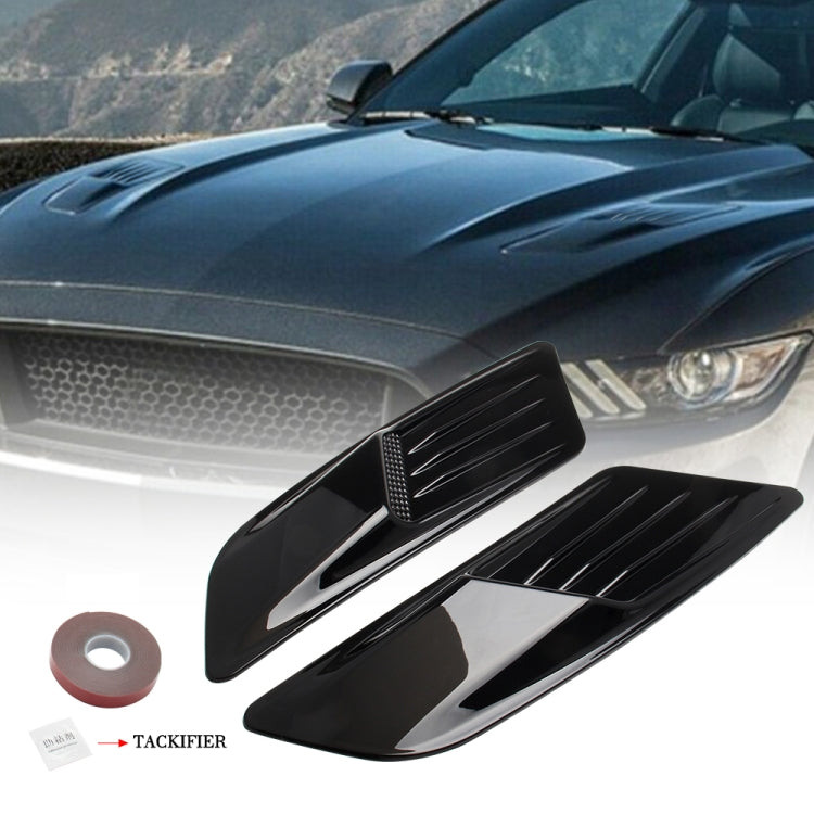2 PCS Car Decorative Air Flow Intake Scoop Bonnet Side Fender Vent Hood Set for Ford Mustang 2015-2017, Bright Black by buy2fix