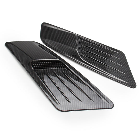 2 PCS Car Decorative Air Flow Intake Scoop Bonnet Side Fender Vent Hood Set for Ford Mustang 2015-2017, Carbon Fiber by buy2fix