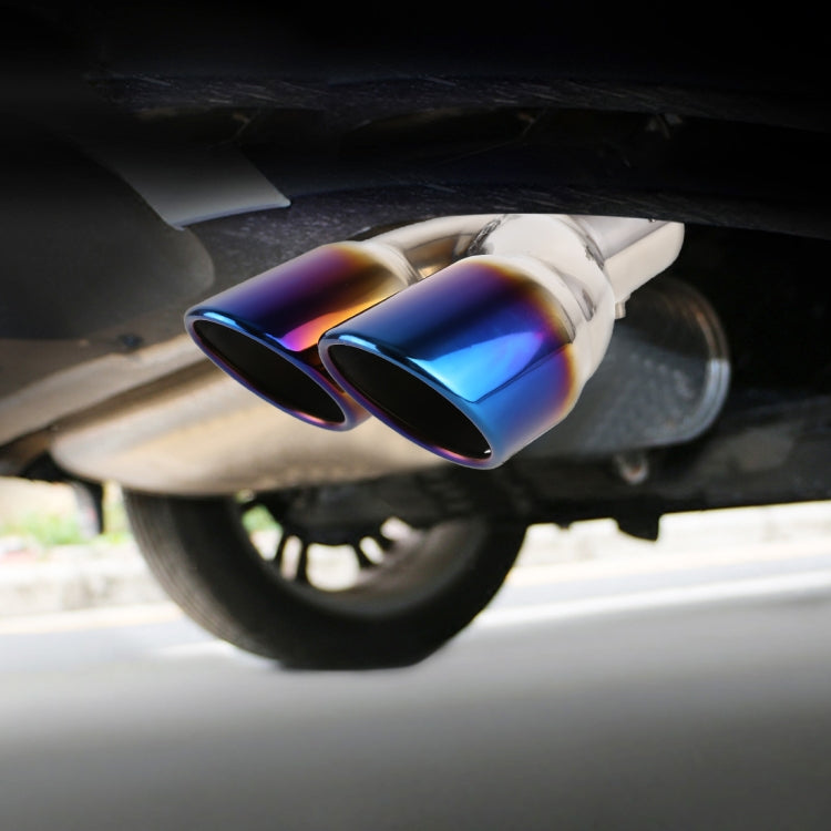Universal Car Styling Stainless Steel Straight Exhaust Tail Muffler Tip Pipe, Inside Diameter: 6cm (Blue) by buy2fix