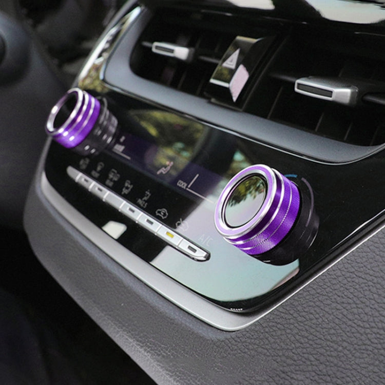 2 PCS Car Metal Air Conditioner Knob Case for Toyota Corolla / Levin / Allion / Yaris 2019-2021 (Purple) by buy2fix