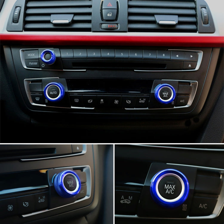 3 PCS Car Metal Air Conditioner Knob Case for BMW X1 / X2 / GT (Blue) by buy2fix