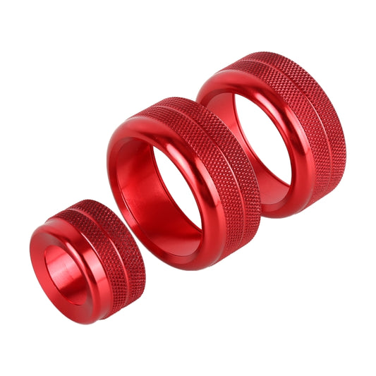 3 PCS Car Metal Air Conditioner Knob Case for BMW X1 / X2 / GT (Red) by buy2fix