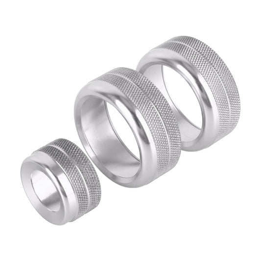 3 PCS Car Metal Air Conditioner Knob Case for BMW X1 / X2 / GT (Silver) by buy2fix