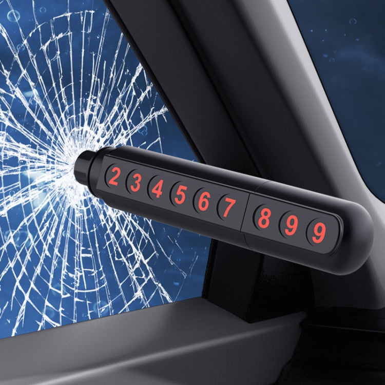 3R-2166 3 in 1 Multifunctional Car Parking Number Plate with Safety Hammer + Cutting Seat Belt by 3R