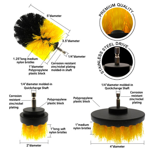 12 in 1 4 inch Sponge Scouring Pad Floor Wall Window Glass Cleaning Descaling Electric Drill Brush Head Set by buy2fix
