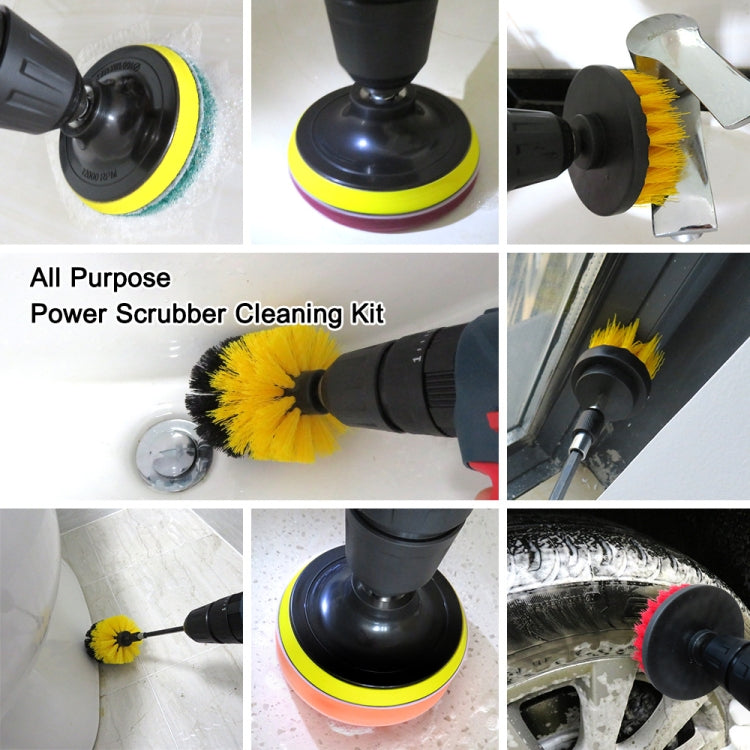 12 in 1 4 inch Sponge Scouring Pad Floor Wall Window Glass Cleaning Descaling Electric Drill Brush Head Set by buy2fix