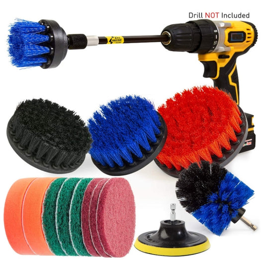 15 in 1 Floor Wall Window Glass Cleaning Descaling Electric Drill Brush Head Set, Random Color Delivery by buy2fix