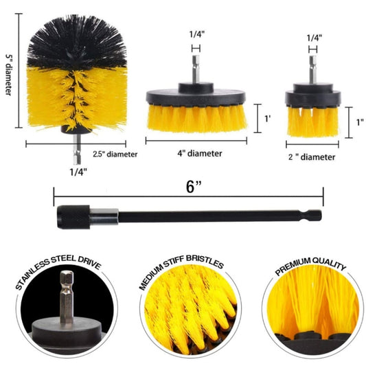 20 in 1 Floor Wall Window Glass Cleaning Descaling Electric Drill Brush Head Set by buy2fix