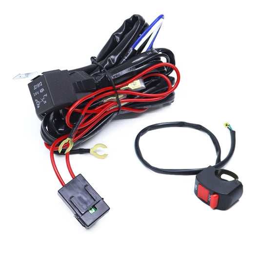 24V 2 in 1 Car / Motorcycle LED Spotlight Headlight Flashing Wiring Harness Cable by buy2fix