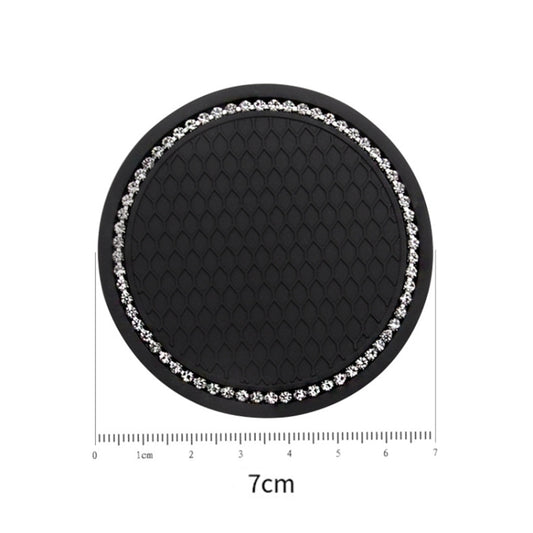 2 PCS Car Diamond Anti-skid Soft Rubber Water Cup Mat(Black) by buy2fix