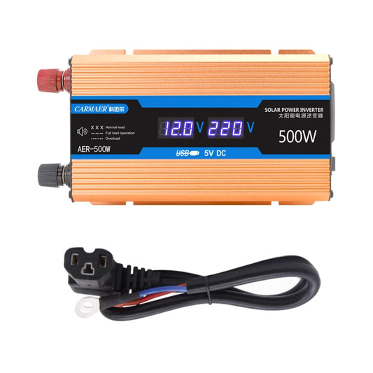 Carmaer Modified Sine Wave 60V to 220V 500W Car Multi-function Double Digital Display Inverter Household Power Converter by buy2fix