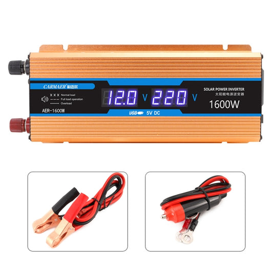 Carmaer Modified Sine Wave 24V to 220V 1600W Car Multi-function Double Digital Display Inverter Household Power Converter by buy2fix