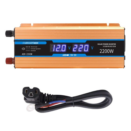 Carmaer Modified Sine Wave 60V to 220V 2200W Car Multi-function Double Digital Display Inverter Household Power Converter by buy2fix