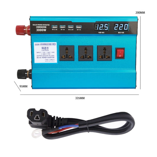 Carmaer 48V to 220V 3000W Intelligent Fan Car Double Digital Display Inverter Household Power Converter by buy2fix