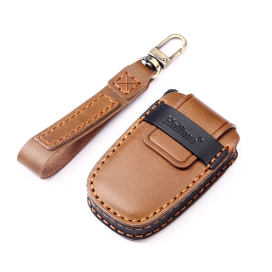 Hallmo Car Cowhide Leather Key Protective Cover Key Case for KIA K2 / K3 / K5 3-button(Brown) by Hallmo