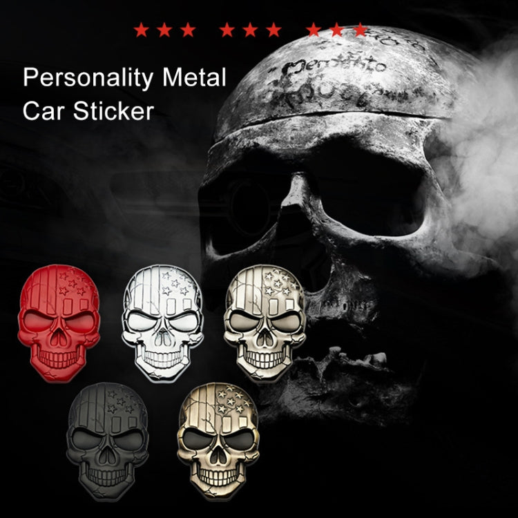 Three-dimensional Devil Skull Metal Plating Car Sticker (Red) by buy2fix