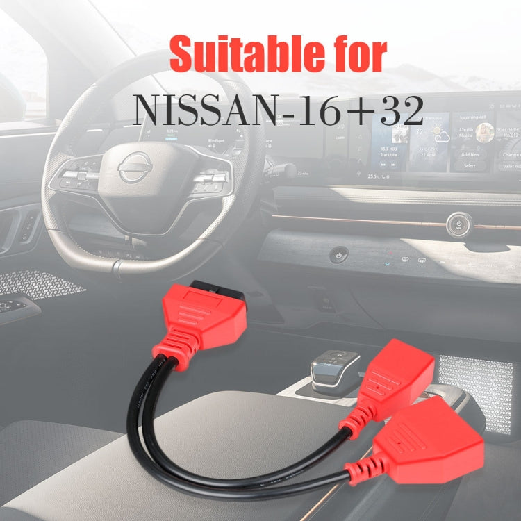 16 + 32 Pin External Thread to OBD2 Extension Cable for Nissan Sylphy by buy2fix