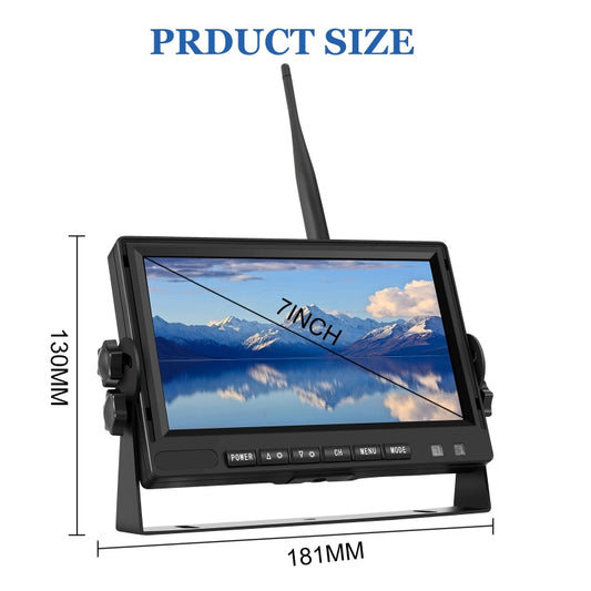 PZ710-W 7 inch Car Digital Wireless Rear-view Split-screen Monitor Dual Record by buy2fix