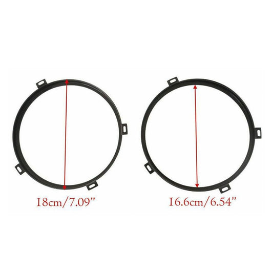 1 Pair 7 inch Headlight Metal Outside Bracket for Jeep Wrangler JK 2007-2017 by buy2fix