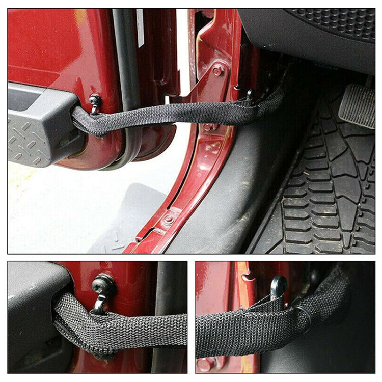 Car Long Door Limit Braided Rope Strap for Jeep Wrangler (Red) by buy2fix