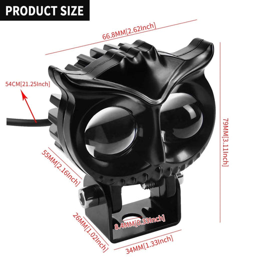 CS-1584A1 External Waterproof Double Lamp Bead LED Headlight Owl Bracket Type by buy2fix