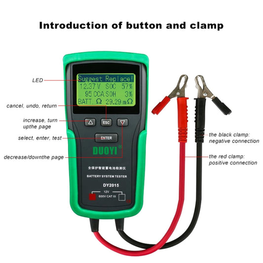 DUOYI DY2015 Car 12V Battery Tester Digital Diagnostic Tools by DUOYI