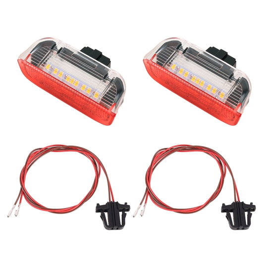 2 PCS Car DC 12V 1.6W Door Lights Lamps 18LEDs SMD-3528 Lamps with Cable for Volkswagen Golf 5 / 6 by buy2fix
