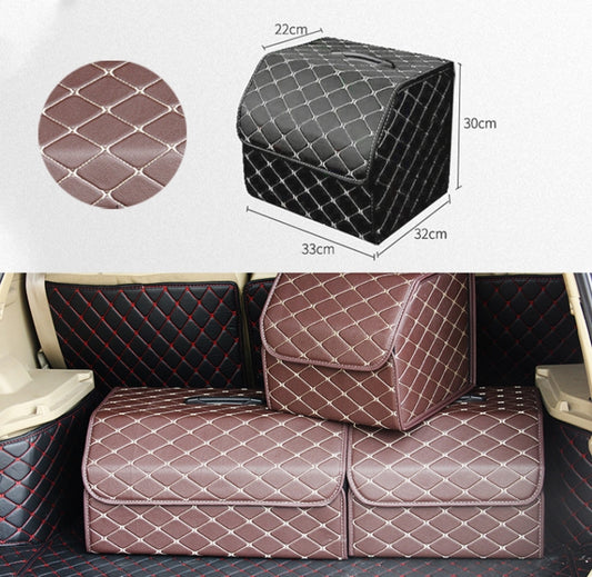 Car Trunk Foldable Storage Box, Rhombic Grid Small Size: 33 x 32 x 30cm (Coffee) by buy2fix