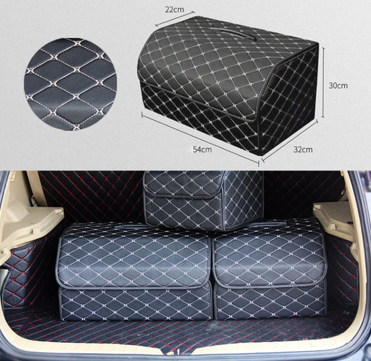 Car Trunk Foldable Storage Box, Rhombic Grid Large Size: 54 x 32 x 30cm (Beige) by buy2fix