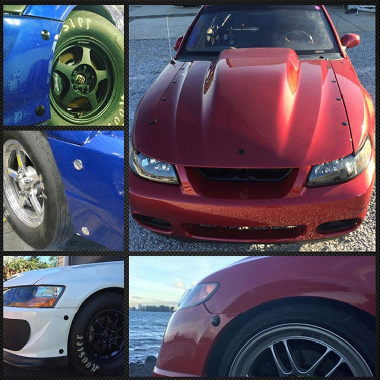 54mm Stainless Steel Quick-pins Push Button Billet Hood Pins Lock Clip Kit (Black) by buy2fix