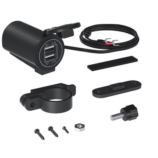 ZH-526I1 Car / Motorcycle 4.2A Dual USB Port Car Charger(Blue Light) by buy2fix