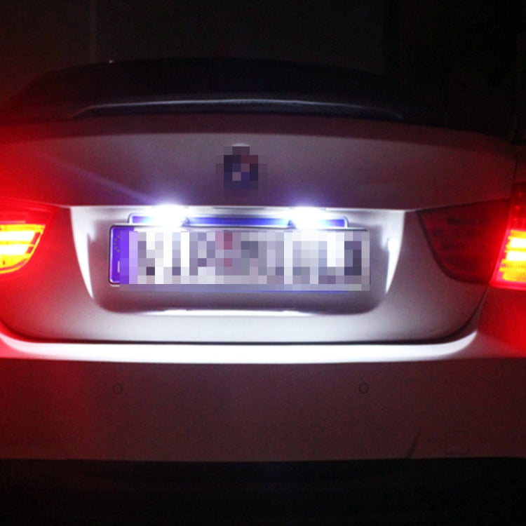 1 Pair DC12V 0.4W 3LEDs SMD-5630 Car / Motorcycle License Plate Light, Cable Length: 27cm(White Light) by buy2fix