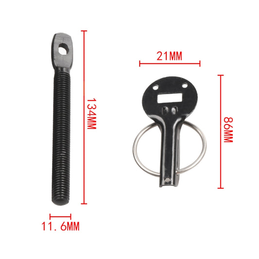 Universal Car Aluminum Alloy Mount Hood Pin Bonnet Lock (Black) by buy2fix