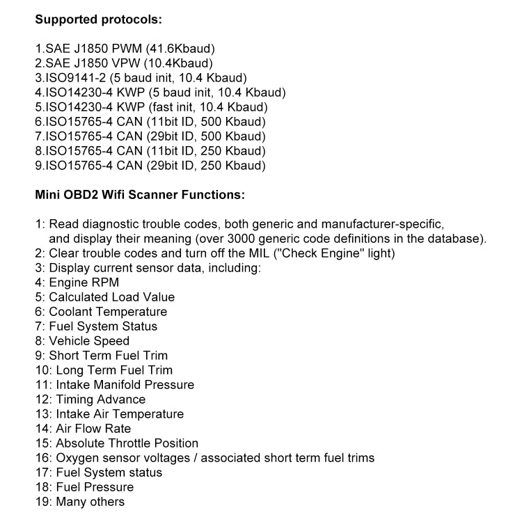 OBD II ELM327 WiFi Car Fault Diagnostic Tool PIC25K80 Chip by buy2fix