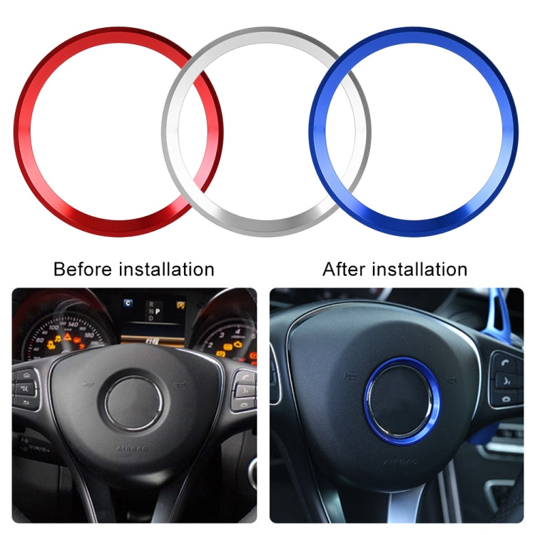 Car Steering Wheel Decorative Ring Cover for Mercedes-Benz,Inner Diameter: 5.6cm (Blue) by buy2fix