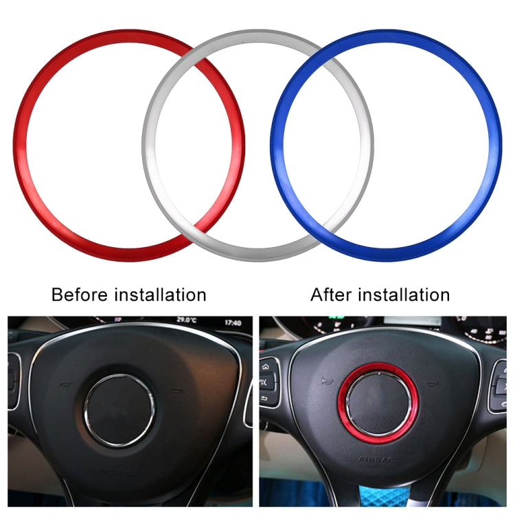 Car Steering Wheel Decorative Ring Cover for Mercedes-Benz,Inner Diameter: 5.8cm (Silver) by buy2fix
