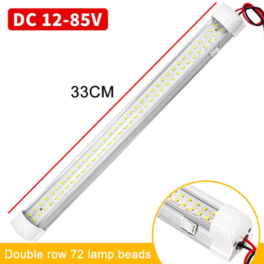 2 PCS ZS-3332 12-85V High Bright 72LEDs RV Dome Light Cabin Light Bar by buy2fix