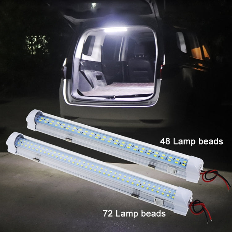 2 PCS ZS-3332 12-85V High Bright 72LEDs RV Dome Light Cabin Light Bar by buy2fix